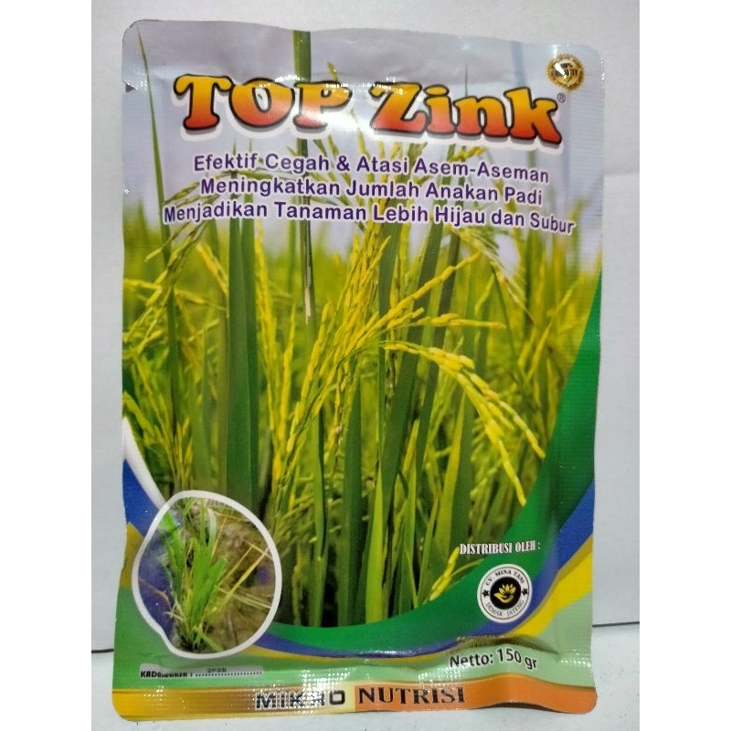 Pupuk TOP ZINC 150gram perbanyak anakan padi & mengobati asem aseman obat semprot padi