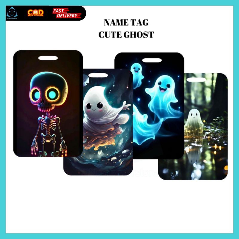 

NAMETAG CUTE GHOST / CARD HOLDER CUTE GHOST / ID CARD TANPA TALI GHOST SPOOKY / ID CARD HOLDER HALLOWEEN / NOGITSUNE CUTE / TEMPAT PENYIMPANAN KARTU KARTU