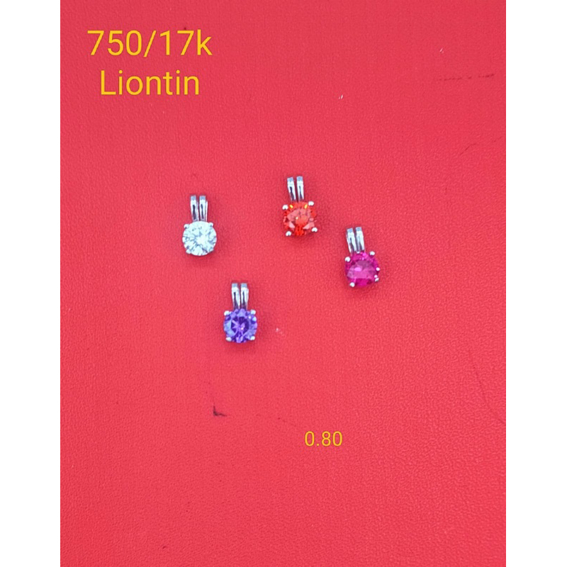 Liontin emas asli kadar 750 model stone warna