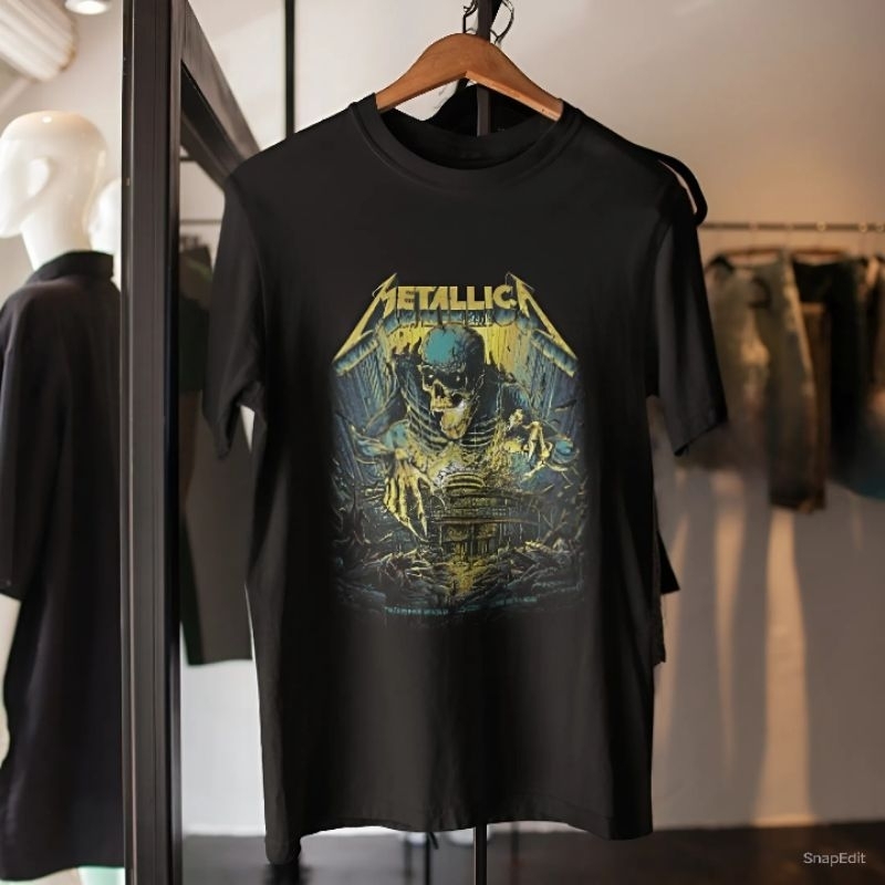 Baju Kaos Distro Pria Band Metallica Twickenham Stadium Original 100% Cotton Combed 24s - M L XL XXL
