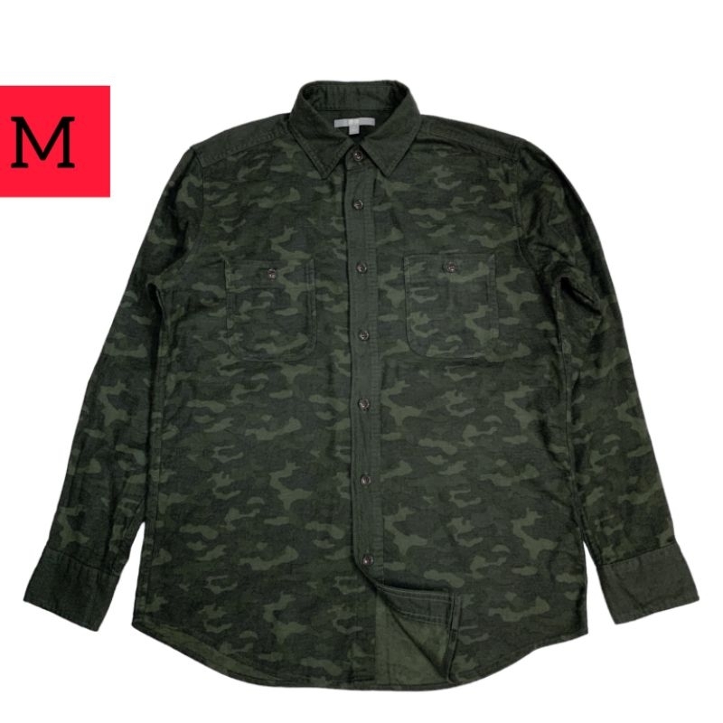 Kemeja flanel camouflage - army UNIQLO