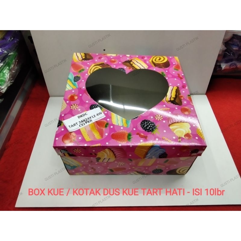 

BOX KUE/KOTAK DUS KUE TART HATI (10PCS)