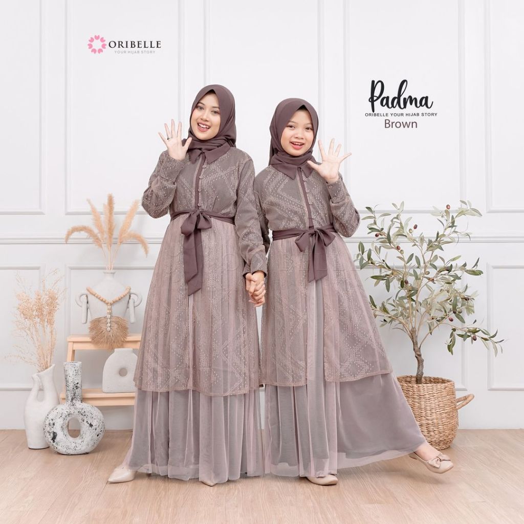 Set 3in1 Gamis Brukat Anak 10 11 12 13 14 15 Tahun Gamis Remaja Terbaru