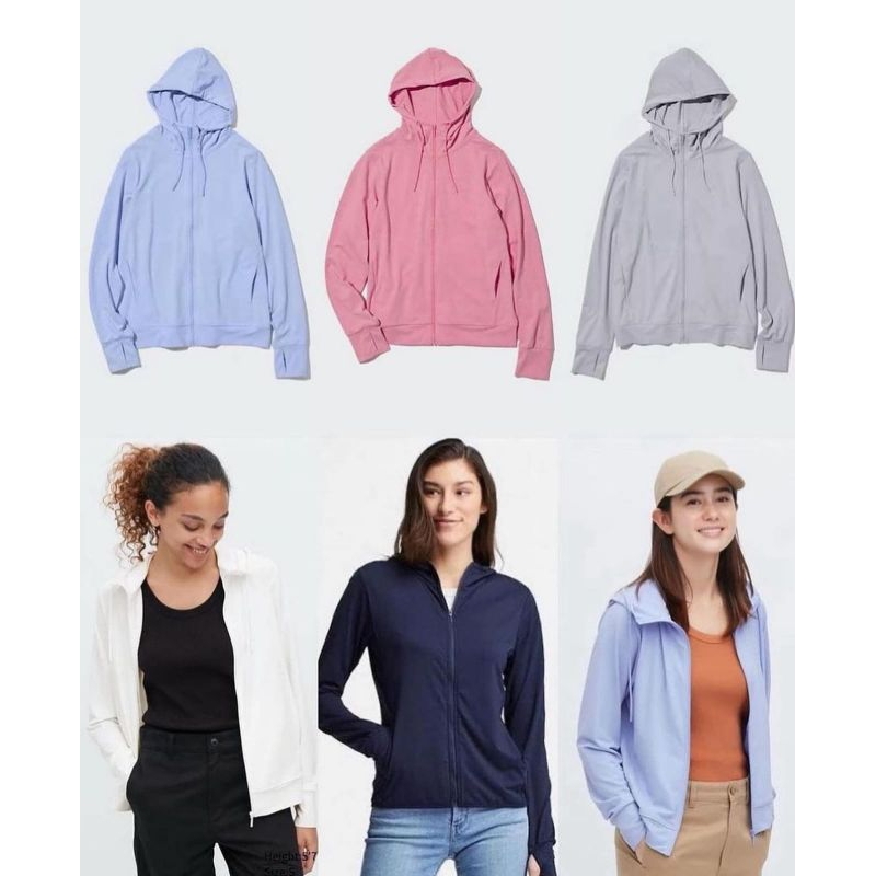 Uniqlo AIRism Mesh UV Protection Full Zip Hoodie