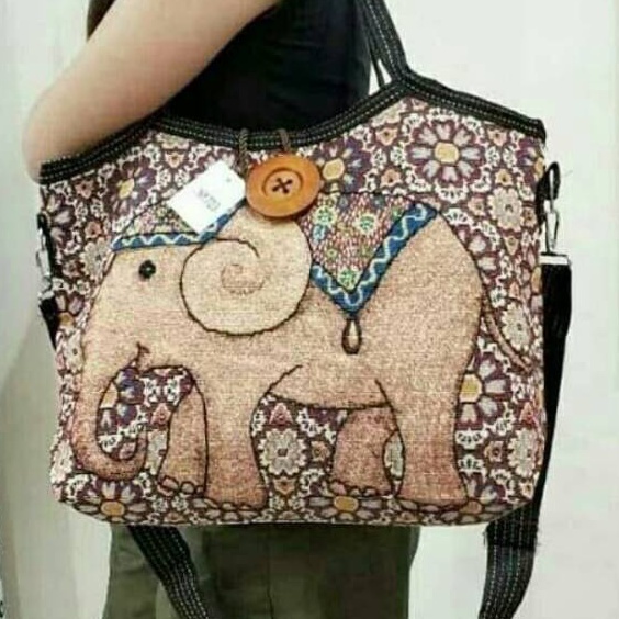 Baru TAS THAILAND  TAS GAJAH OWL  TAS SELEMPANG  TOTE BAG THAILAND KANVAS
