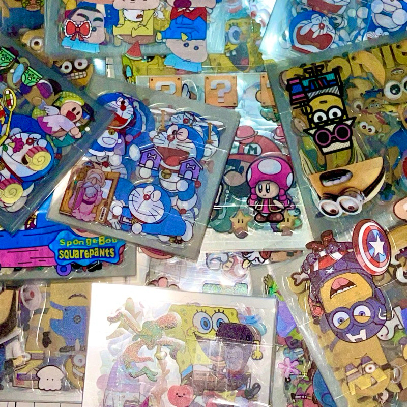 

STIKER KARTUN DORAEMON MINION SPONGEBOB SINCHAN DLL