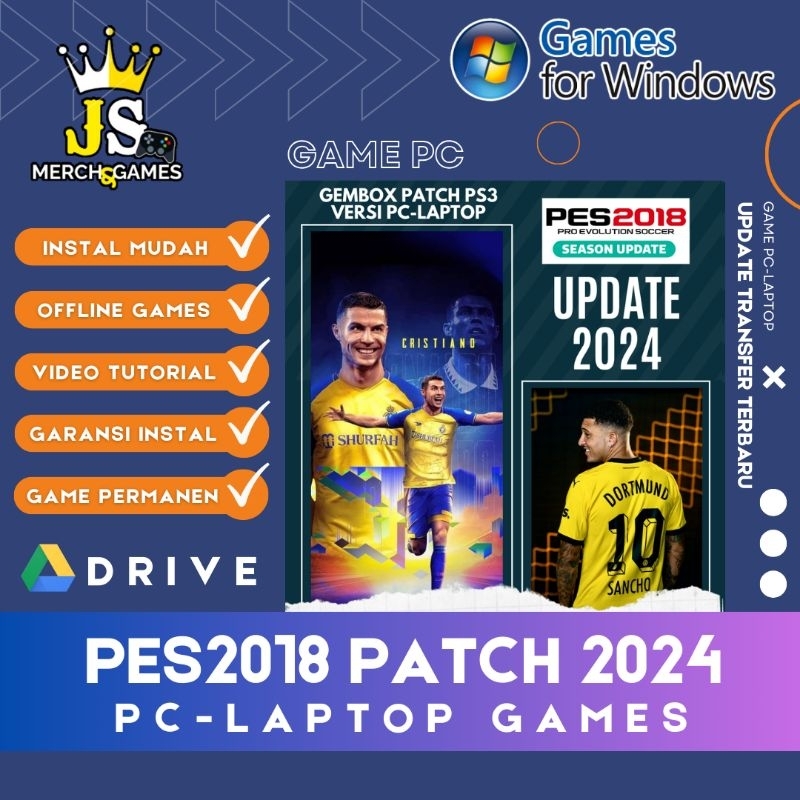 ( TERBARU ) VIA LINK PES 2018 PATCH UPDATE 2024 WINTER TRANSFER - PC LAPTOP GAMES
