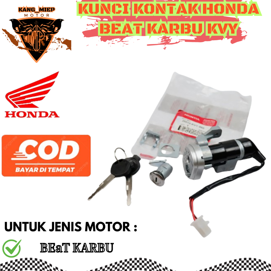KONTAK MOTOR BEaT KARBU / KUNCI KONTAK MOTOR HONDA BEaT KARBU KVY SATU SET
