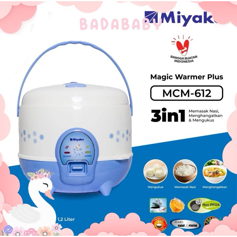 . MIYAKO RICE COOKER MCM 612 1,2 LITER RICE COOKER MIYAKO TERMURAH