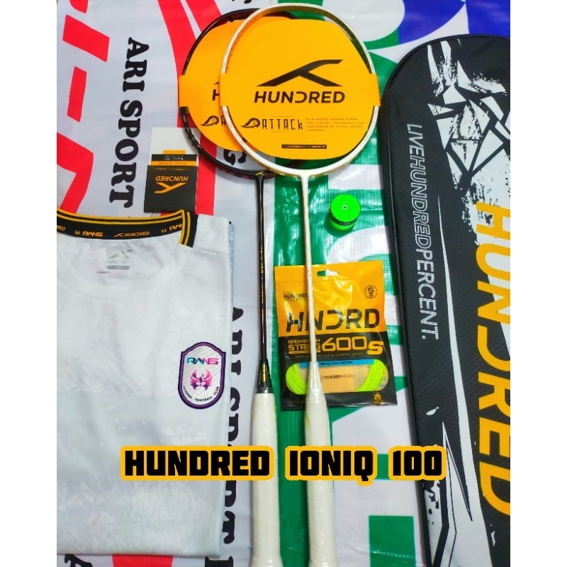 RAKET BADMINTON HUNDRED IONIQ 100 HNDRD IONIQ 100 ORIGINAL FULL BONUS
