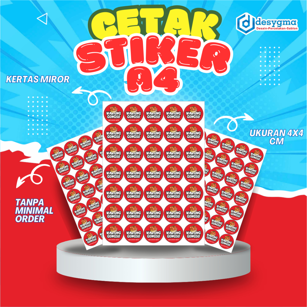 

DESYGMA Cetak Stiker Label Miror Ukuran 4X4 cm