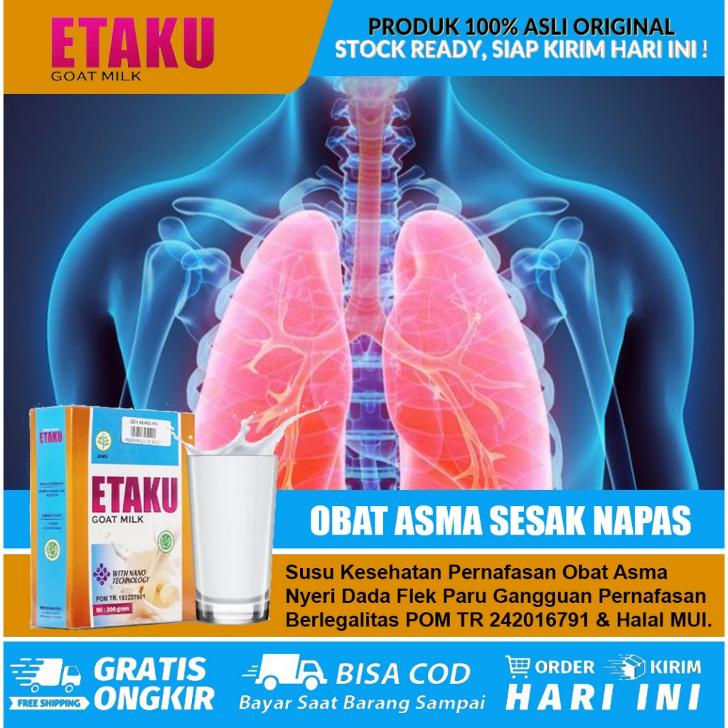 

Obat Asma Sesak Nafas Batuk Gangguan Pernafasan Infeksi Saluran Pernafasan Etaku Susu Kambing Etawa Asli Original