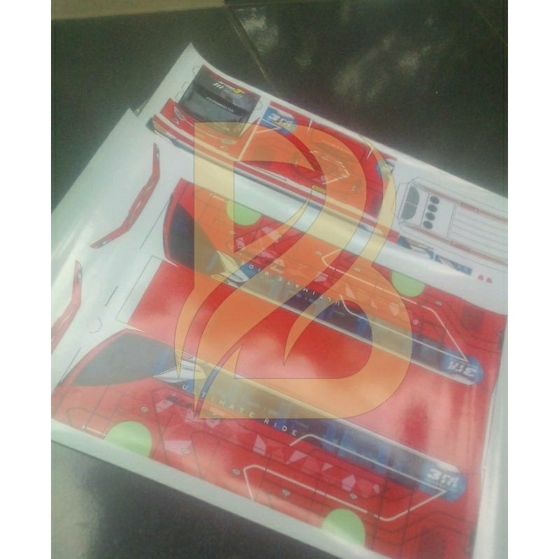 

lembaran stiker miniatur bus