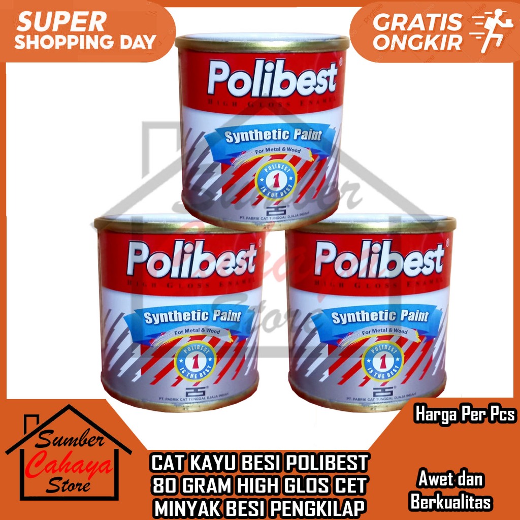 Polibest Cat Kayu Besi 80CC 80 CC CATT CET POLYBEST MINYAK KUSEN PINTU JENDELA PAGAR RUMAH HIGH GLOS