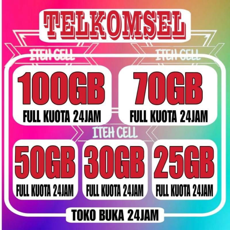 Paket data telkomsel / voucher flash murah semua kartu dan wilayah full kouta utama nonstop 24 jam s