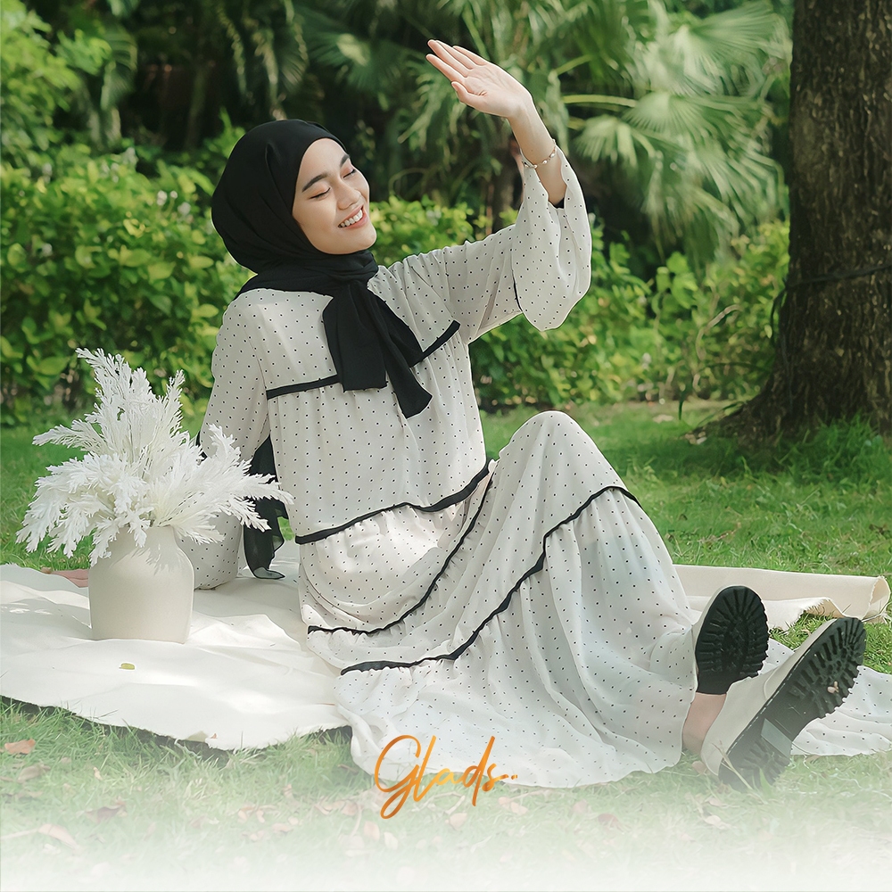Glads Collection - GAMIS MAURA FREE HIJAB SADIYAH - Gamis Busui Friendly