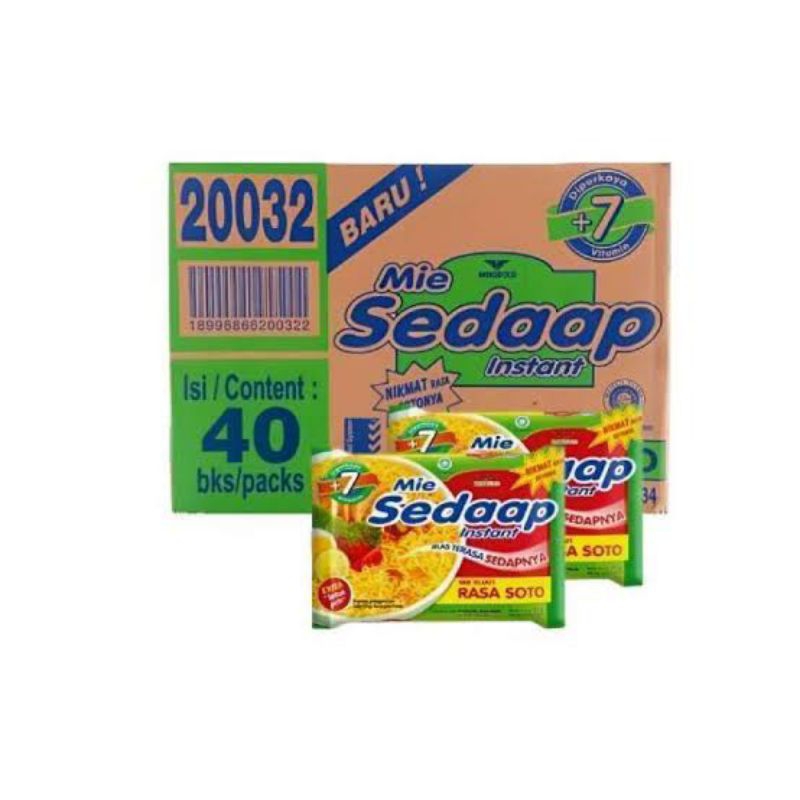 

Sedaap mie instant rasa soto 40x85g (1 karton)