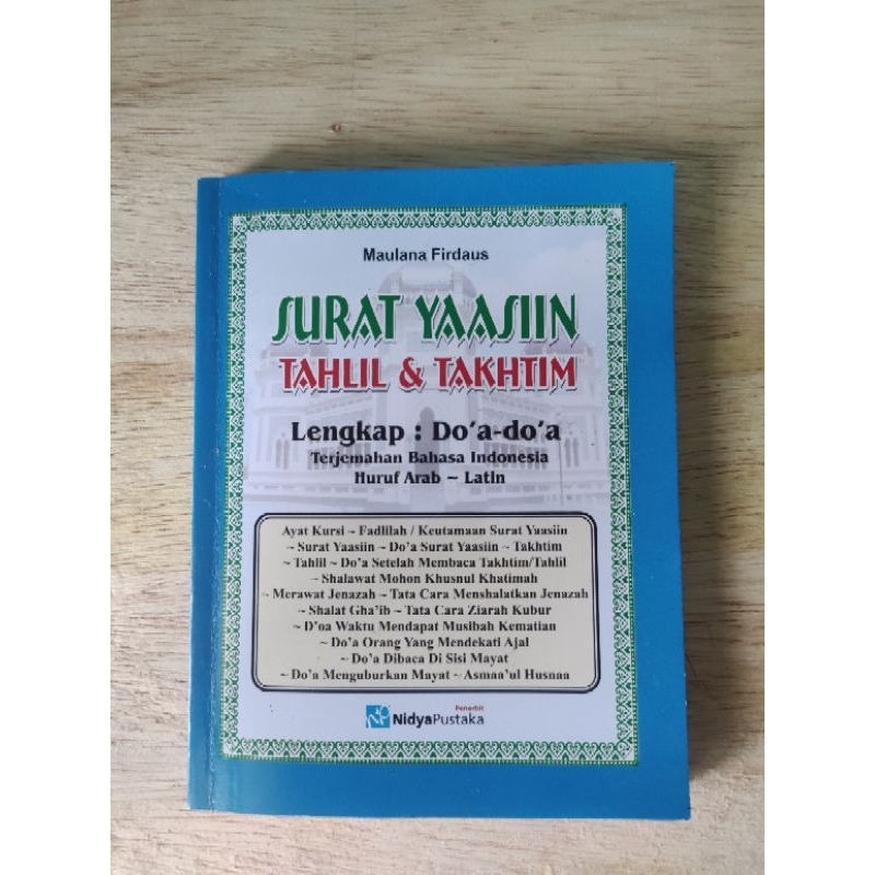 Buku Yasin Tahlil dan Takhtim Lengkap dengan Doa Arab Latin