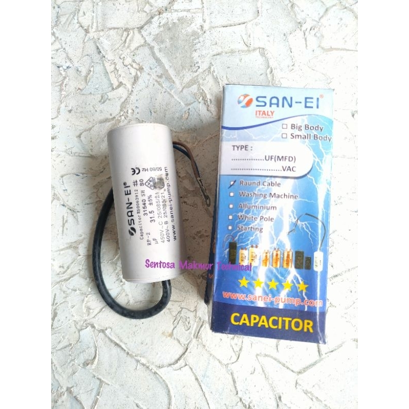 31.5 UF Kapasitor Capasitor Bulat Kabel Pompa Air 31.5UF 31,5 31,5UF 450V