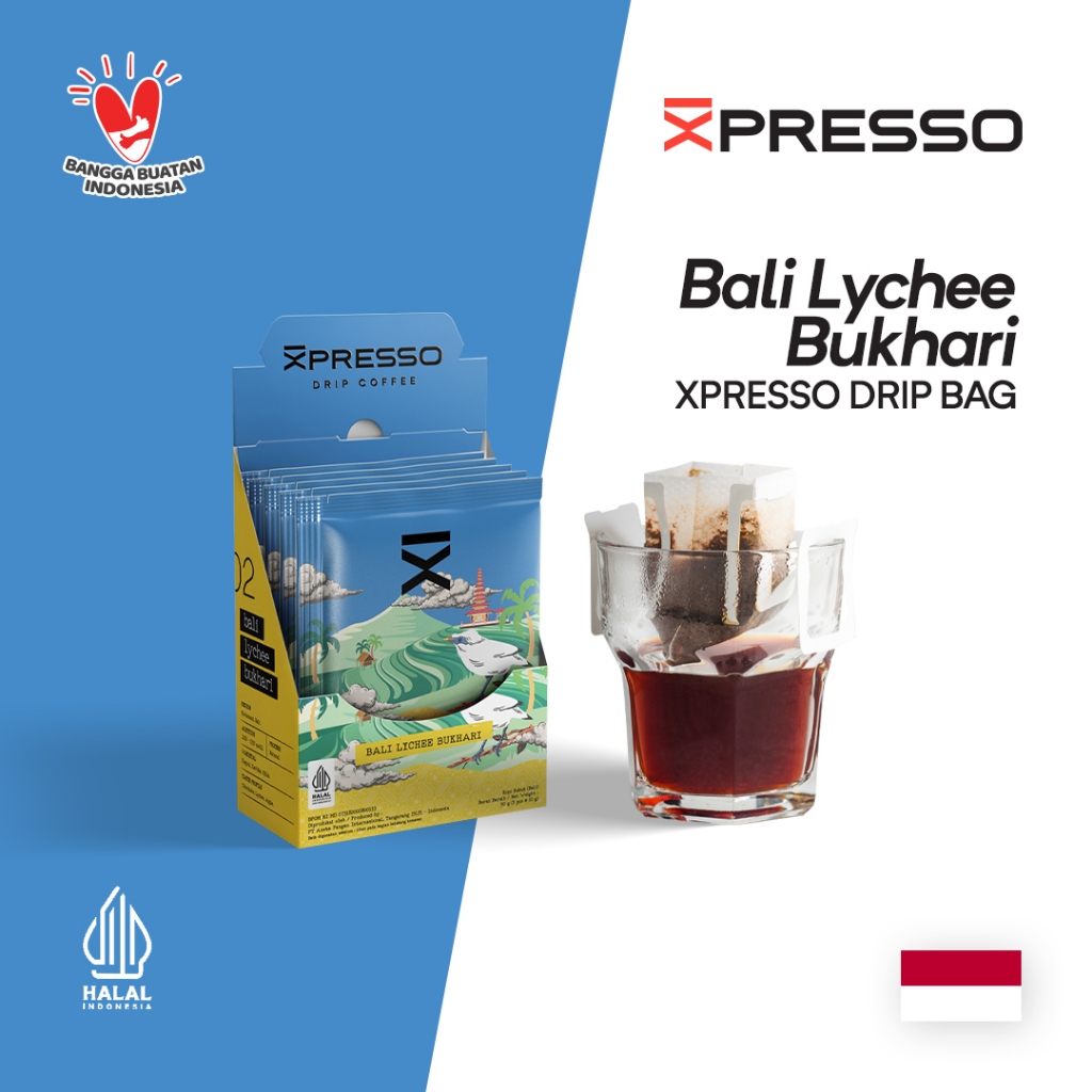 

Drip Bag Coffee Bali Lychee Bukhari - Xpresso Kopi Drip Bag 5pcs