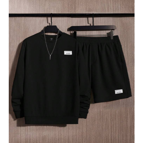 YUK CHECKOUT  SWEATER POLOS ONE SET CELANA PENDEK CREWNECK ONE SET POLOS SWEATER PRIA WANITA