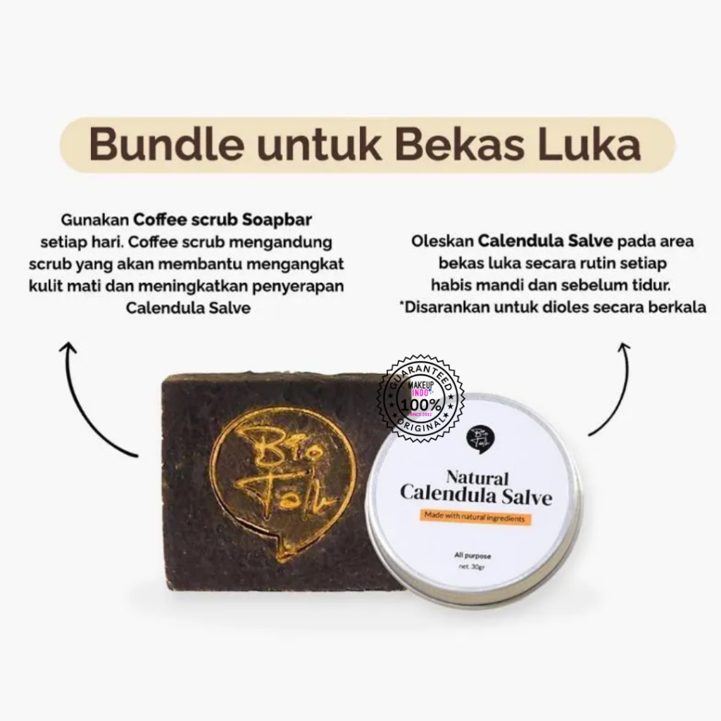 Biotalk Coffe Scrub Soap+Calendula Calve (Bundle Untuk Bekas Luka)