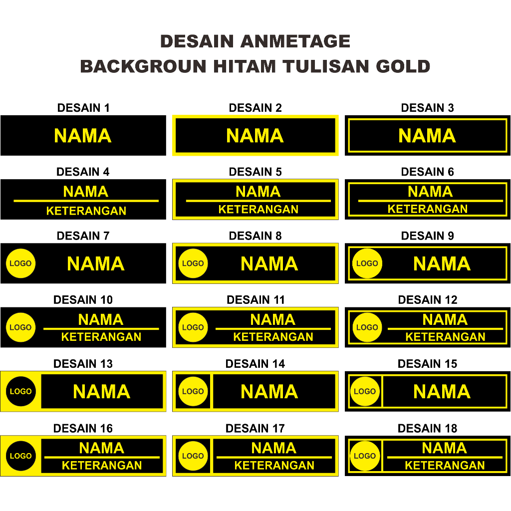 Nama Dada Premium Lapis Resin (GOLD ASLI)/Name Tag/Nametag/Papan Nama Dada/Name Tag Resin