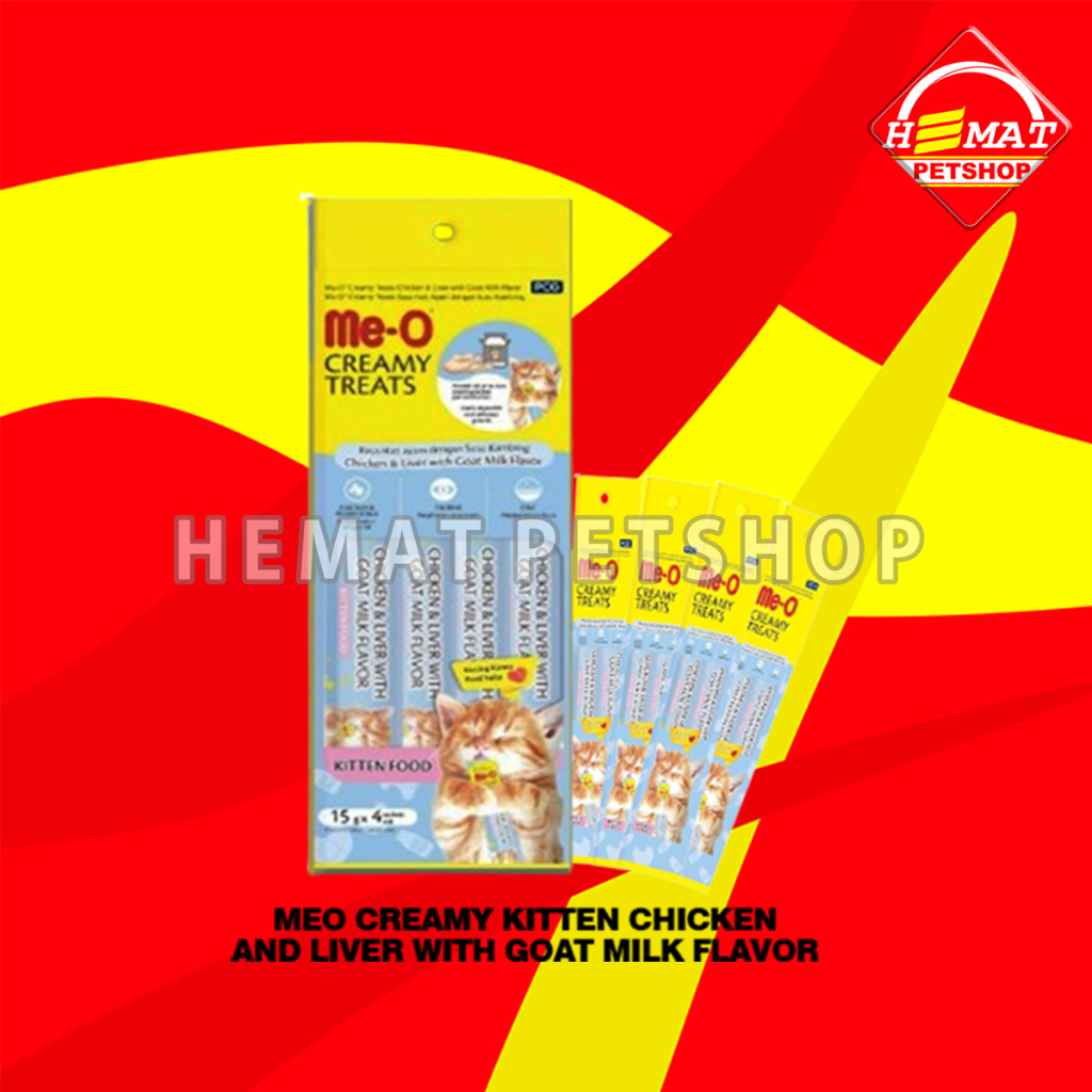 Snack Makanan Kucing MEO Creamy Treats 60 Gram Cemilan murah non sheba - kitten chicken