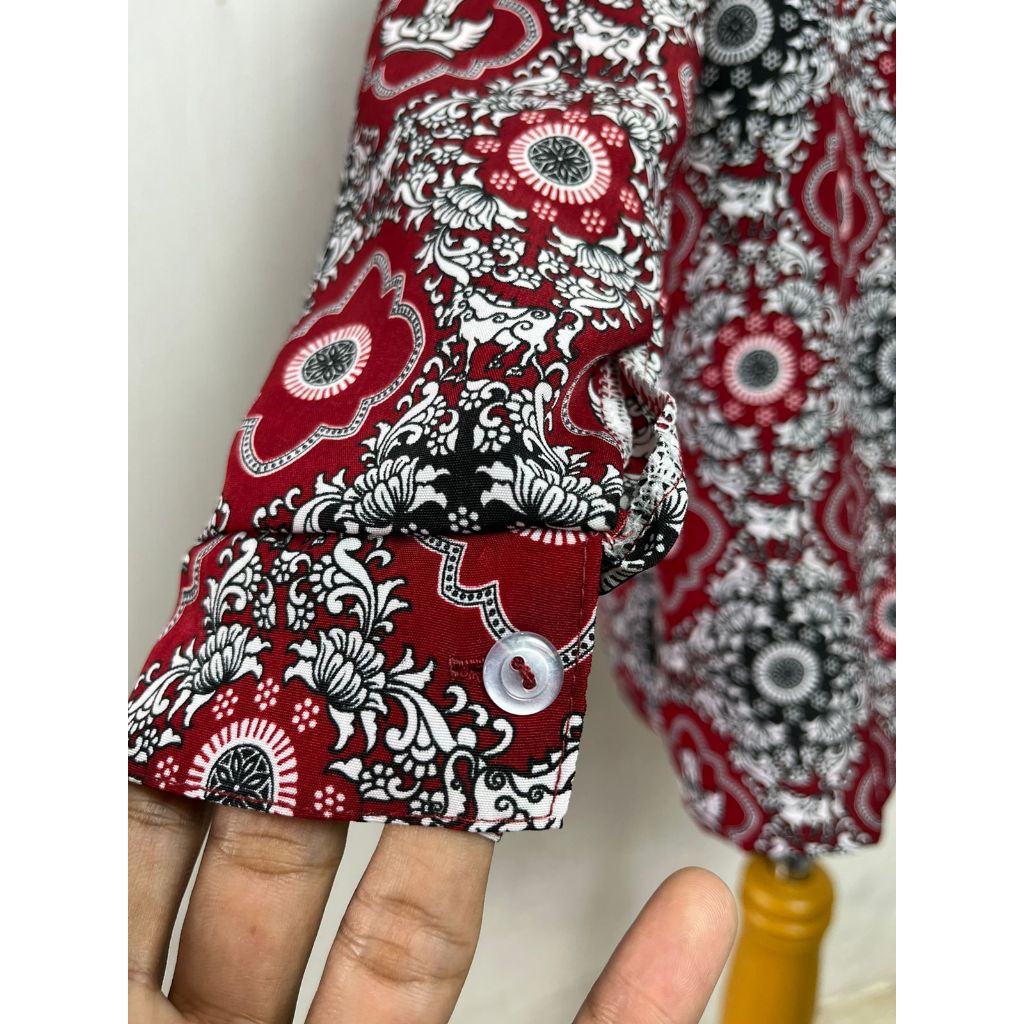 Discount Baju Batik Merah Seragam Sekolah Sd Lengan Panjang Seragam Negri ( Unisex ) Kelas 1-6
