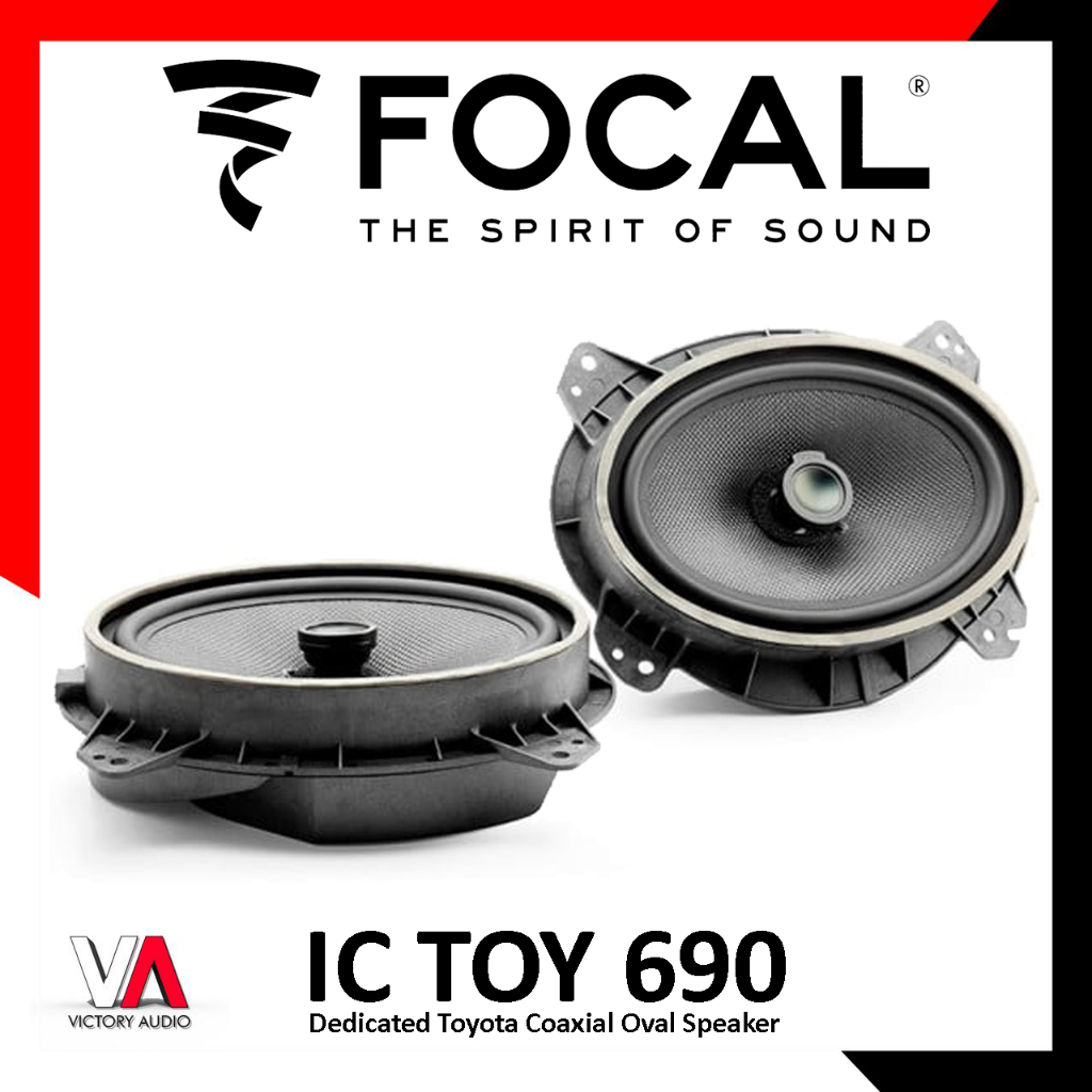 Speaker Coaxial FOCAL IC TOY 690 Oval 6 Inch x 9 Inch PnP OEM Toyota High End Car Audio Sound System