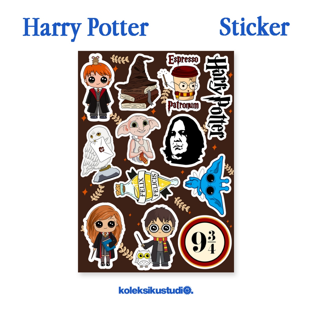 Stiker Harry Potter Aesthetic Kartun Lucu Sticker Waterproof Tumblr Handphone Laptop