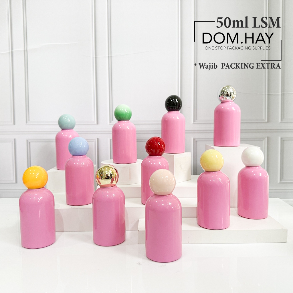 50ml LSM Violet Bola Botol Parfum Semi Press Kaca Parfume Minyak Wangi Fragrance