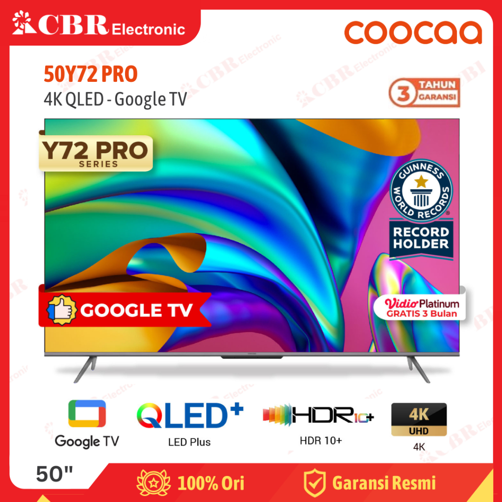 TV Coocaa 50 Inch LED 50Y72 PRO (4K QLED-Google TV)