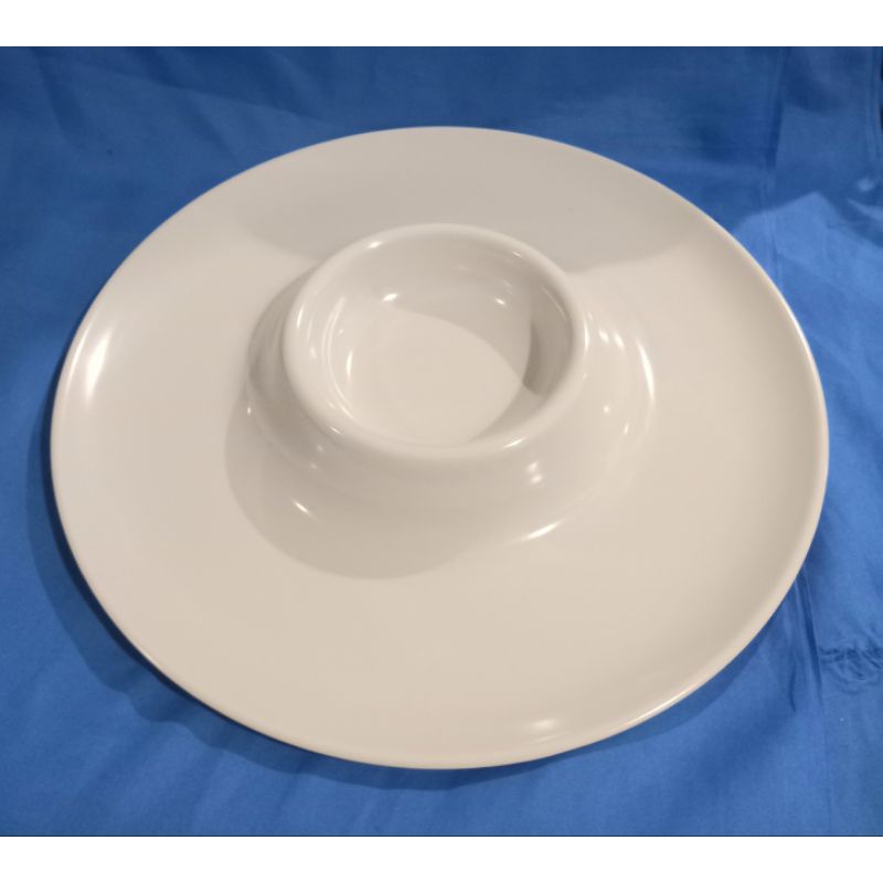 PIRING SAJI BULAT ASLI MELAMIN TEBAL TEMPAT PUDING FLA BUAH MAKANAN ARISAN DIMSUM ULANG TAHUN PESTA 