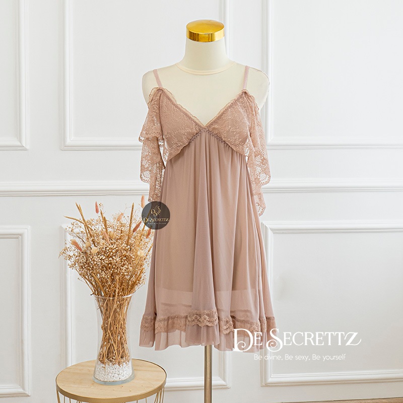 DeSecrettz DAISY Baju Tidur Wanita Dewasa Model Lingerie Big Size, Includes Lingerie + G String, Baju Tidur Wanita, Baju Dinas Depan Suami, Babydoll Lingerie, Pakaian Dalam Wanita, Lingerie Murah, Sleepwear-1