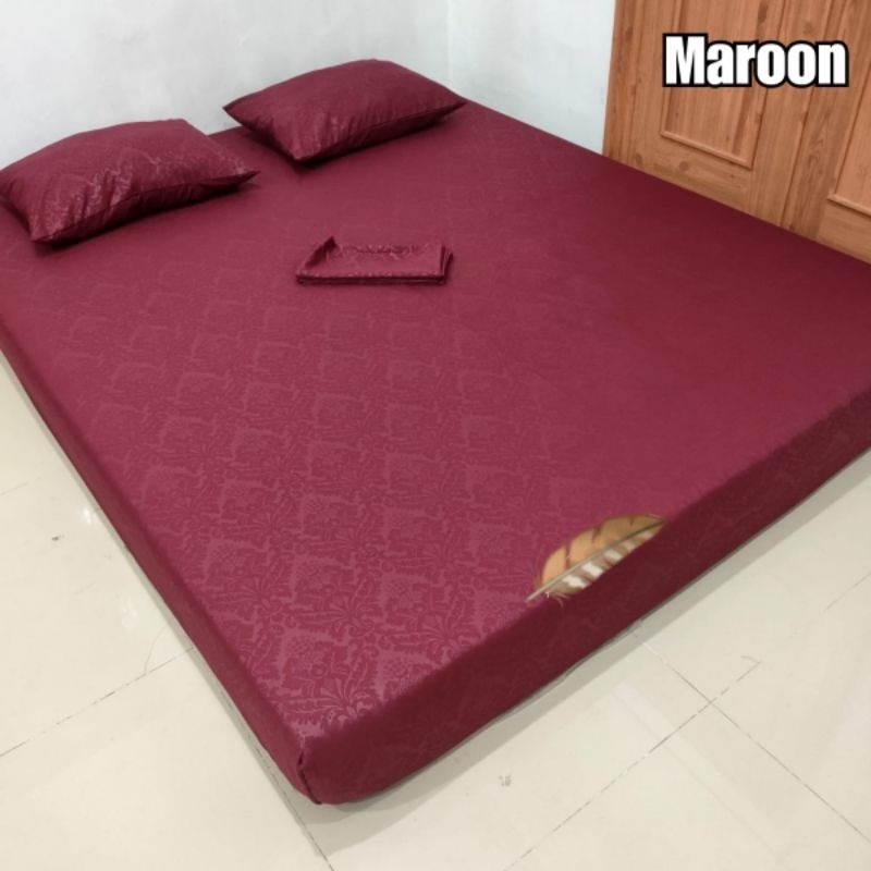 sprei homemade murah motif embos merah maroon promo new