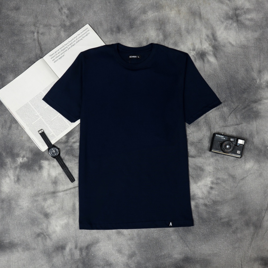 Dzargo - KARIA (Basic Tee) - Kaos Polos Pria Cotton Combed Premium Navy (baju, dll)