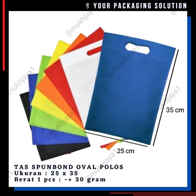 

TAS KAIN POLOS 25x35cm OVAL • Spunbond / Goodie Bag / Tas Kain / Tas Kado / Tas Berkat / Tas Belanja / Tas Souvenir