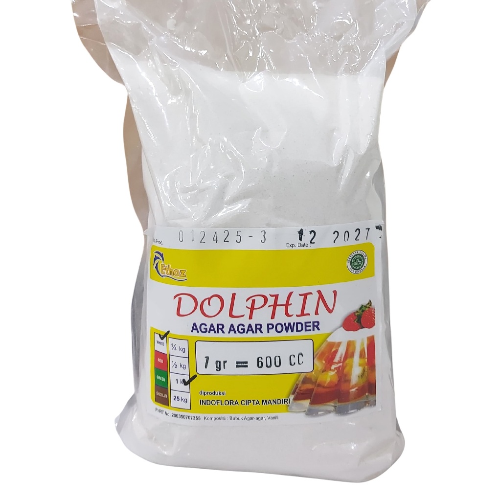 

Agar Agar Powder Dolphin 1 Kg – Bubuk Tepung Agar Ethoz