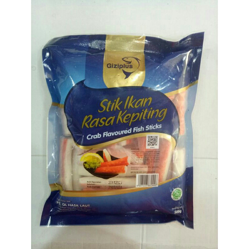 

giziplus crab flaavoured fish sticks (stik ikan rasa kepiting) 500gr