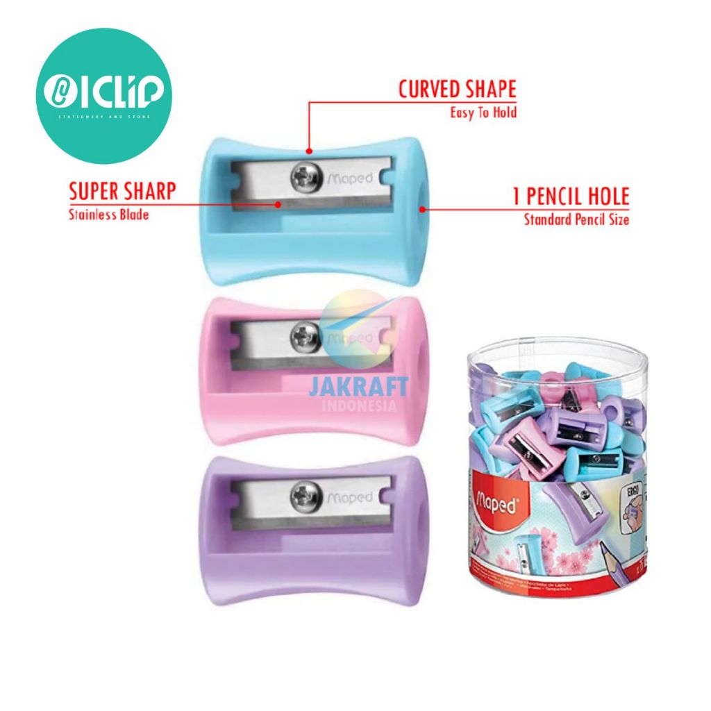 

ICLIPSTATIONERY. RAUTAN PENSIL SHARPENER rautan simple,Pastel Pencil Sharpener 1 Hole Anti Karat SUPER TAJAM