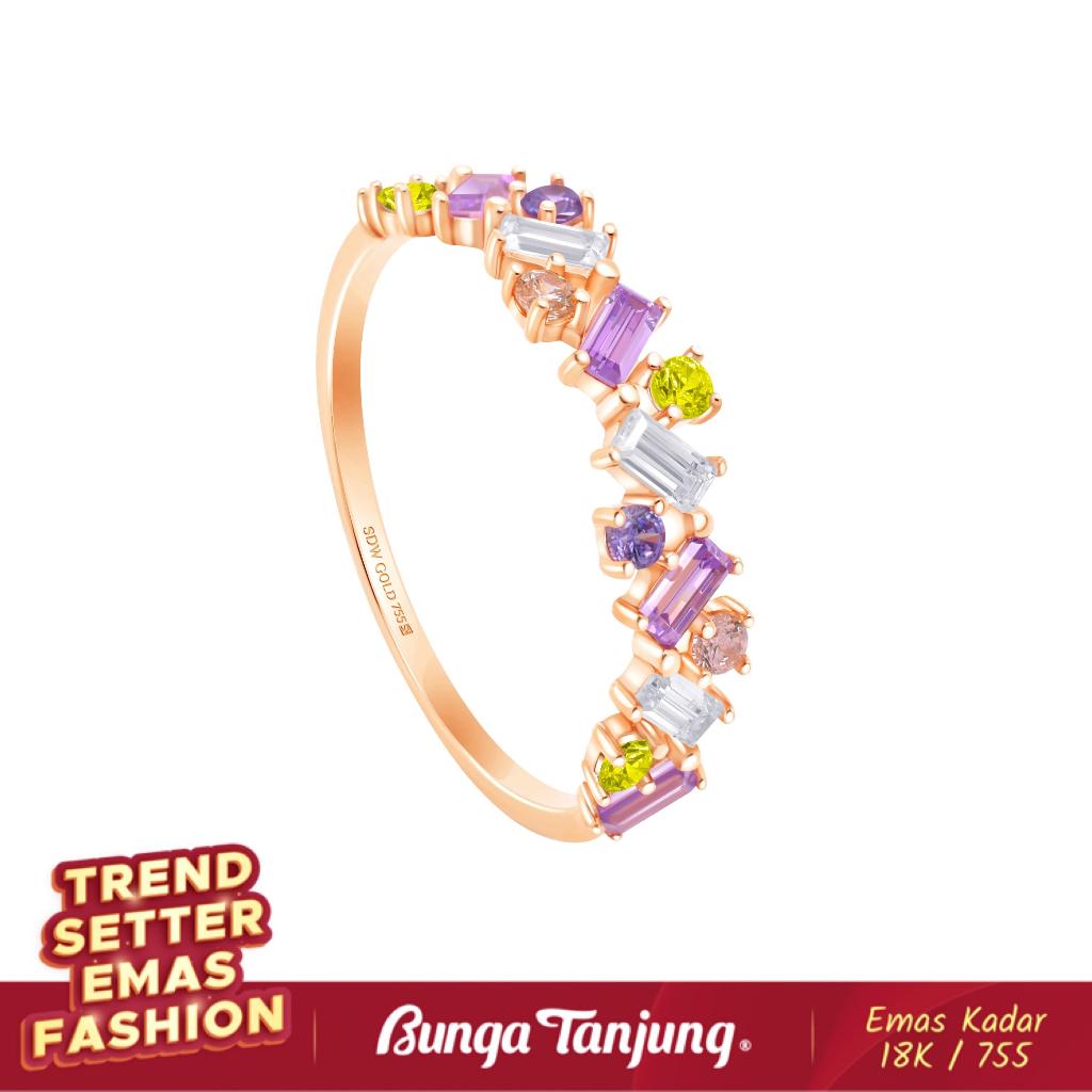CINCIN BAGUETTE RAINBOW - SDW GOLD - EMAS 18K - BUNGA TANJUNG GOLD