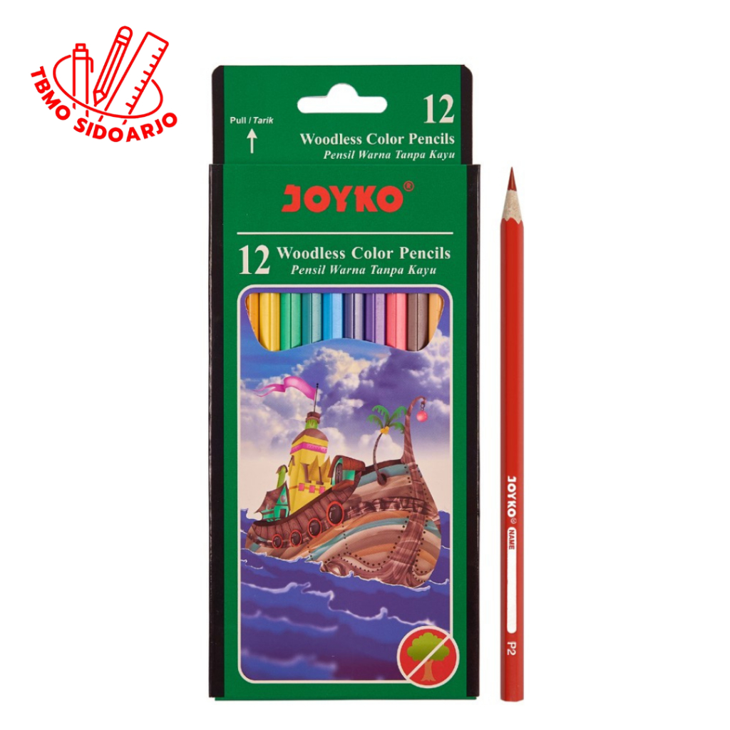 

TBMO Joyko Pensil Warna 12 Warna CP-103 Woodless Color Pencils Hexagonal Grip