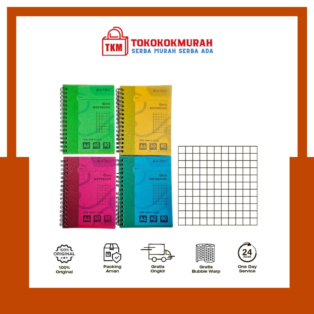 

V-TEC NOTEBOOK UKURAN A6 Dotted Grid Line