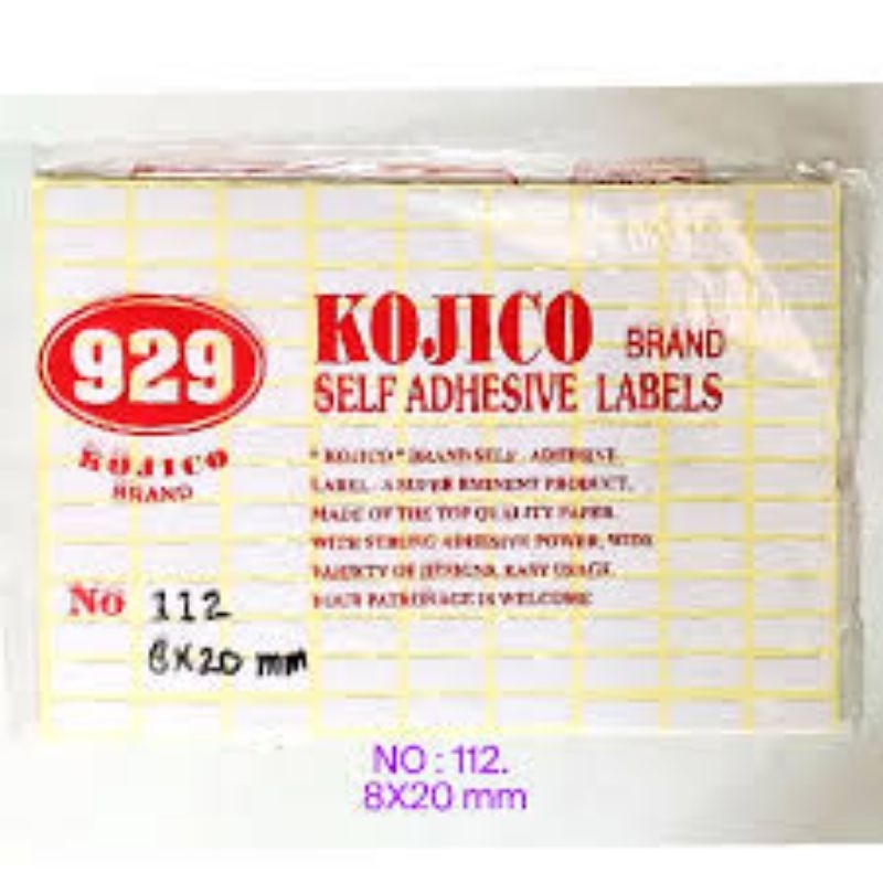 

sticker nama/ stickel label harga ( isi 7 lembar)kojico 112