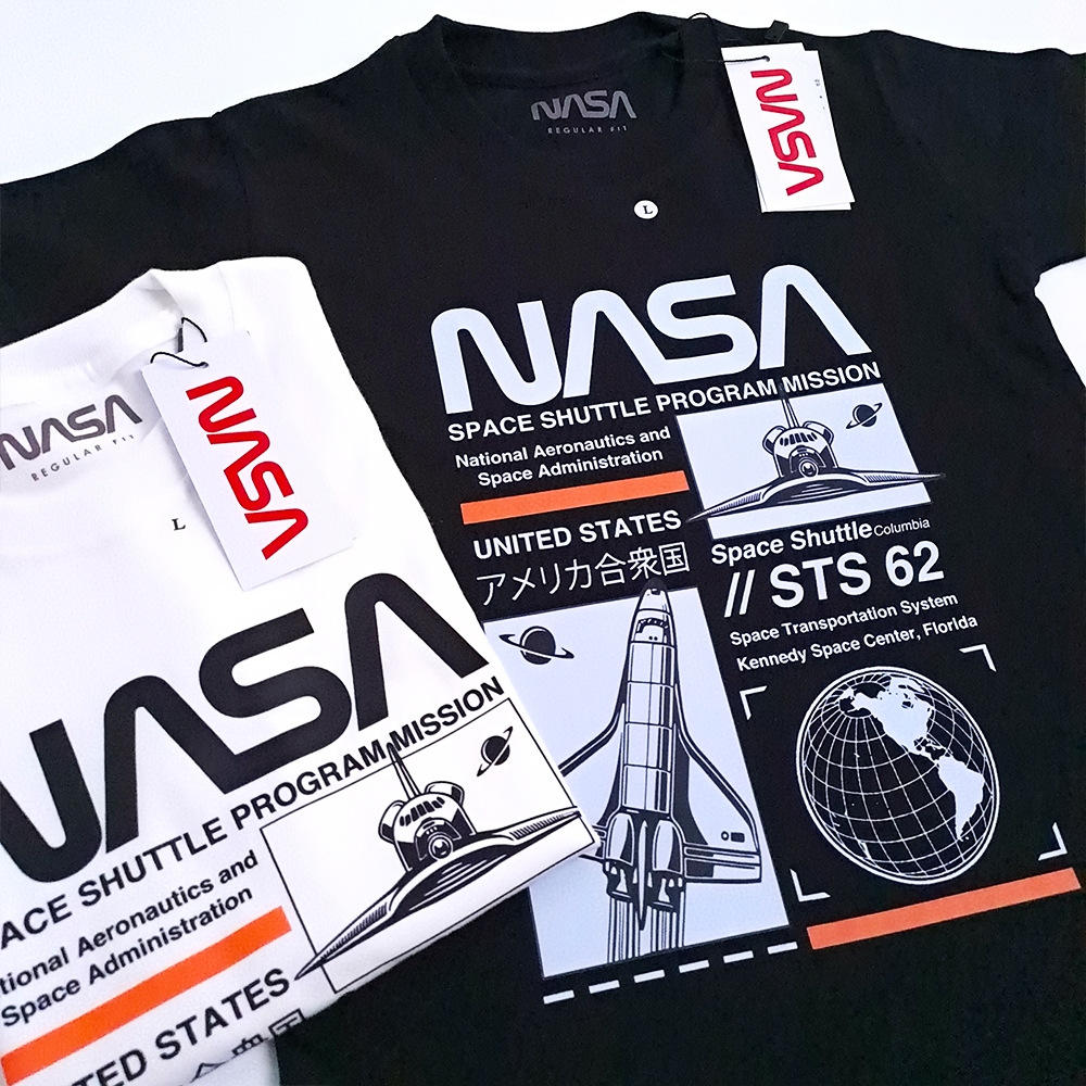 SUMMER KIDS Baju Kaos Anak Laki Laki Perempuan 1-12 Tahun Premium NAS SHUTTLE PESAWAT NASA