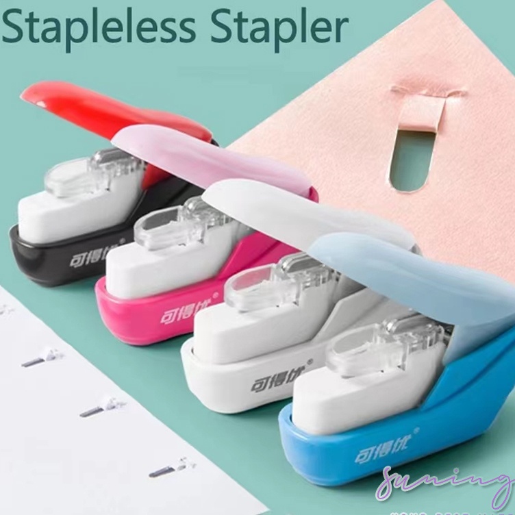 

Magic Stapler KWtrio Stapless Stapler Unik Tanpa Isi 4 WARNA PILIHANSuning Mall