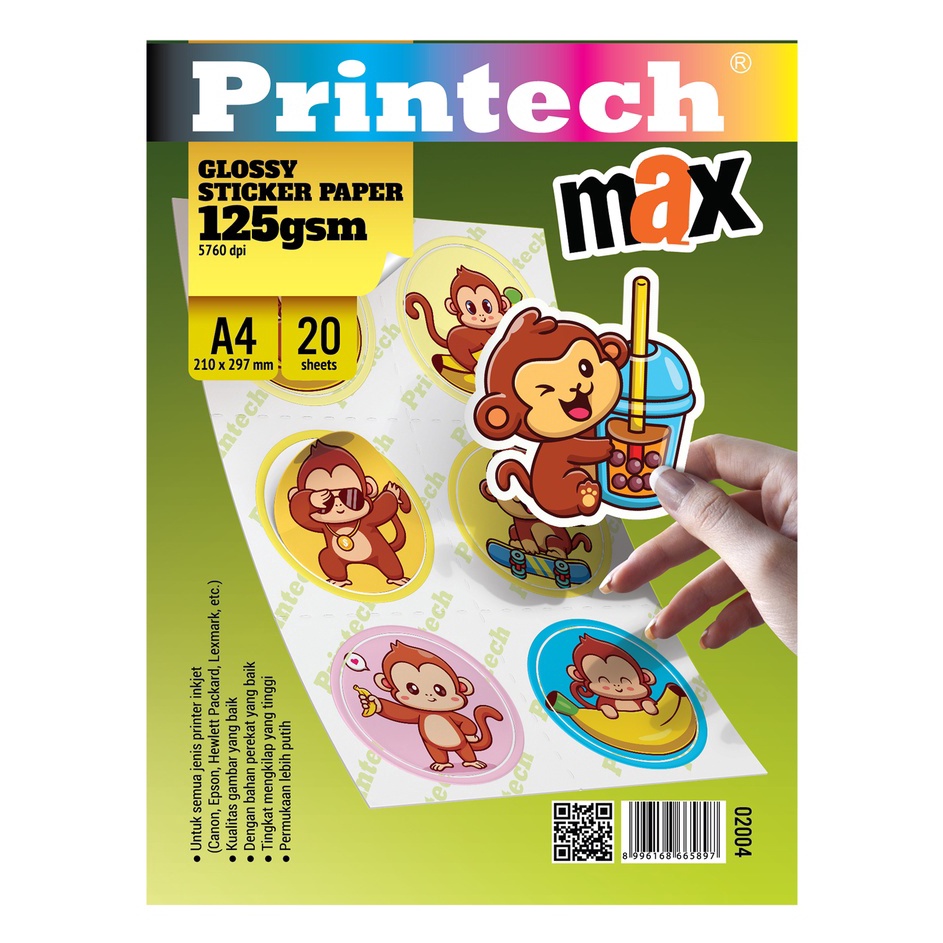 

Kes Foto Photo Paper Printech Glossy Sticker MAX A4 125gsm 24N