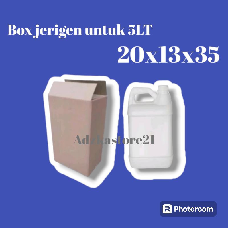 

kardus Dus box untuk jerigen 5liter uk 20x13x35