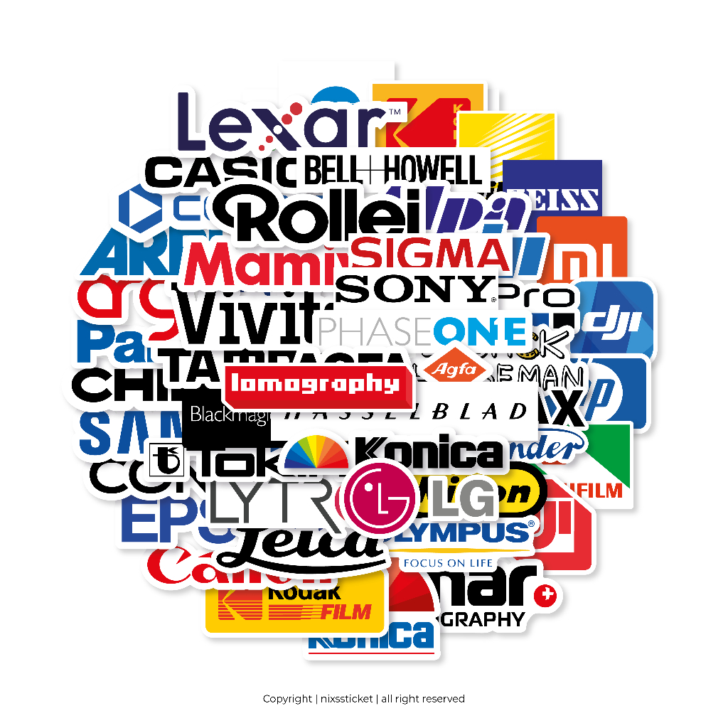 

[READY] STICKER PACK | LOGO BRAND CAMERA | 50 PCS | KISSCUT | WATERPROFF | STIXIS.MARKET